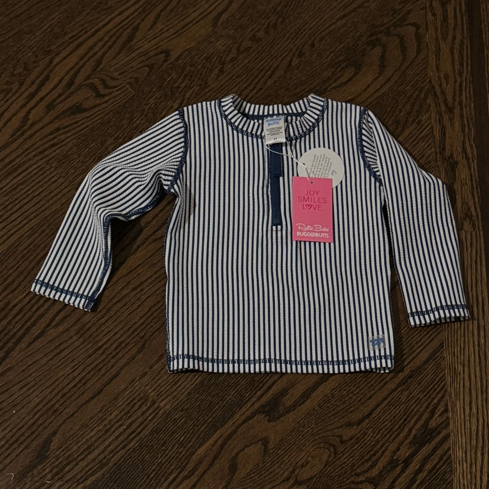 Rugged Butts Seersucker Rashguard NWT Size 2T